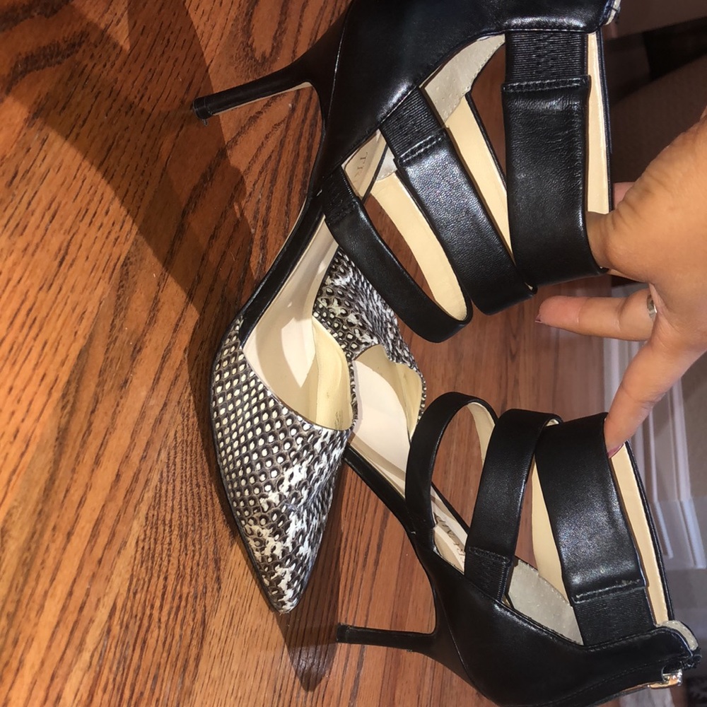 Ivanka Trump gladiator snake skin heels